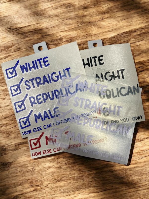 White, Straight Male Decal