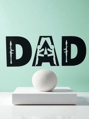 Dad Weapon Decal 5.6"x2.1"