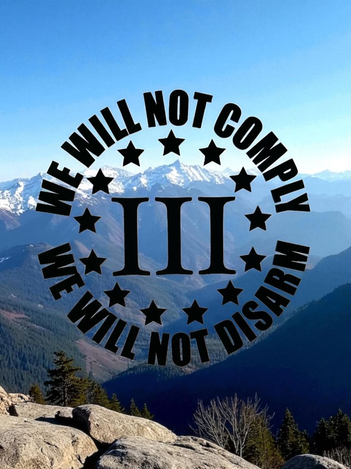 3% We Will Not Comply Decal