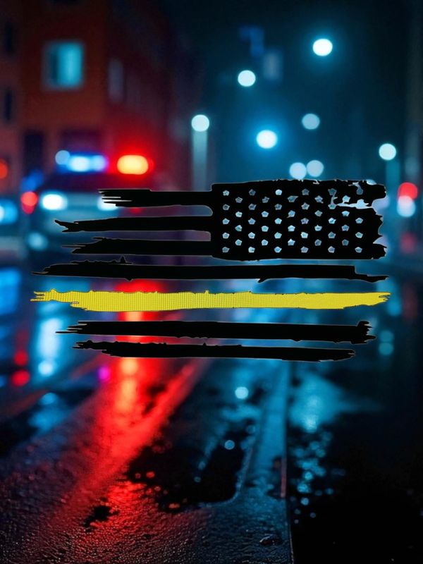Yellow Line Flag Decal