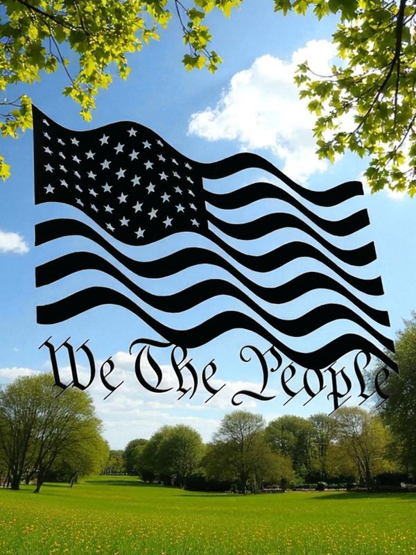 Wavy We The People Decal 13"