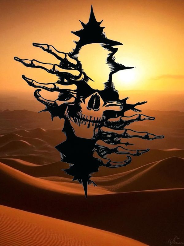 Skull in the Wall Decal 13"