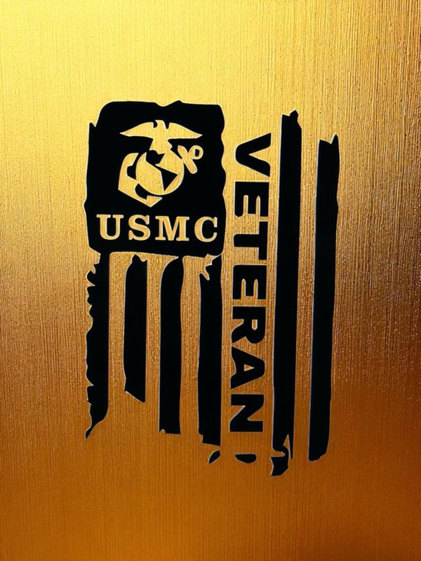 USMC Veteran Flag Decal 5.7"