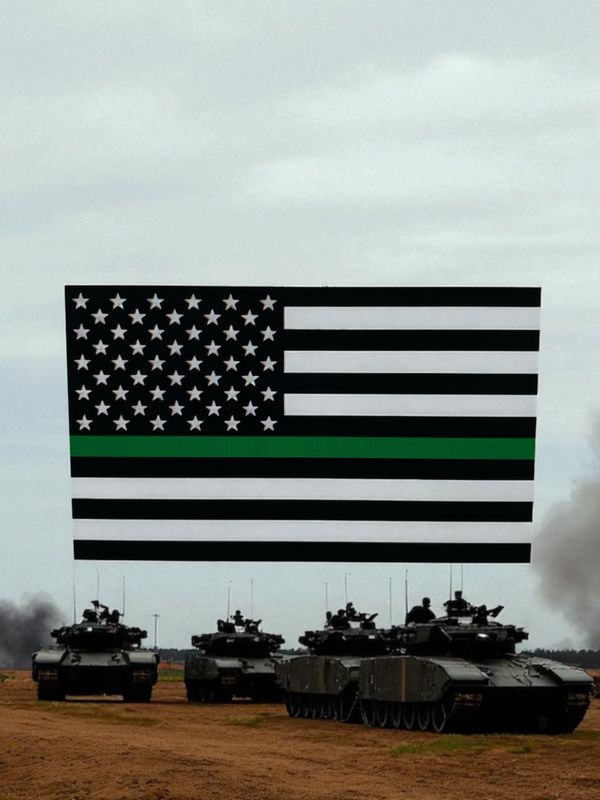 Traditional Green Line Flag Decal