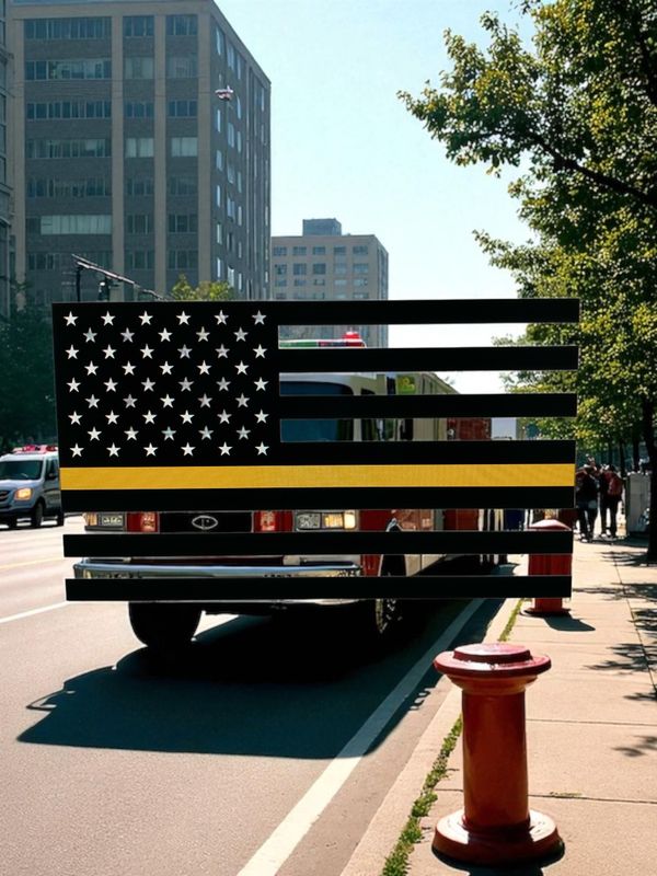 Traditional Yellow Line Flag 6X3.5 Decal