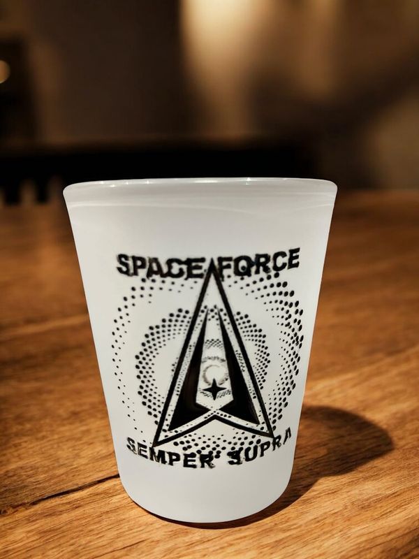 United States Space Force Frosted Shot Glass