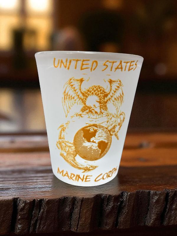 United States Marine Corps Frosted Shot Glass