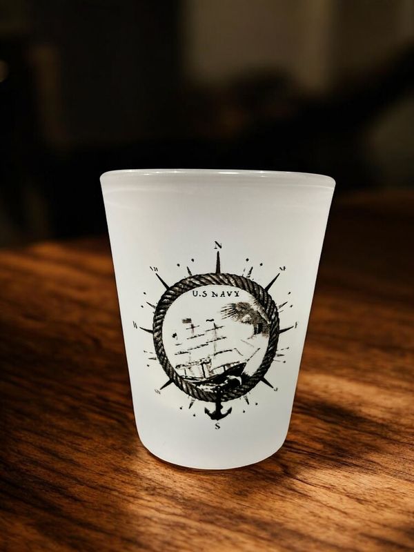 United States Navy Frosted Shot Glass