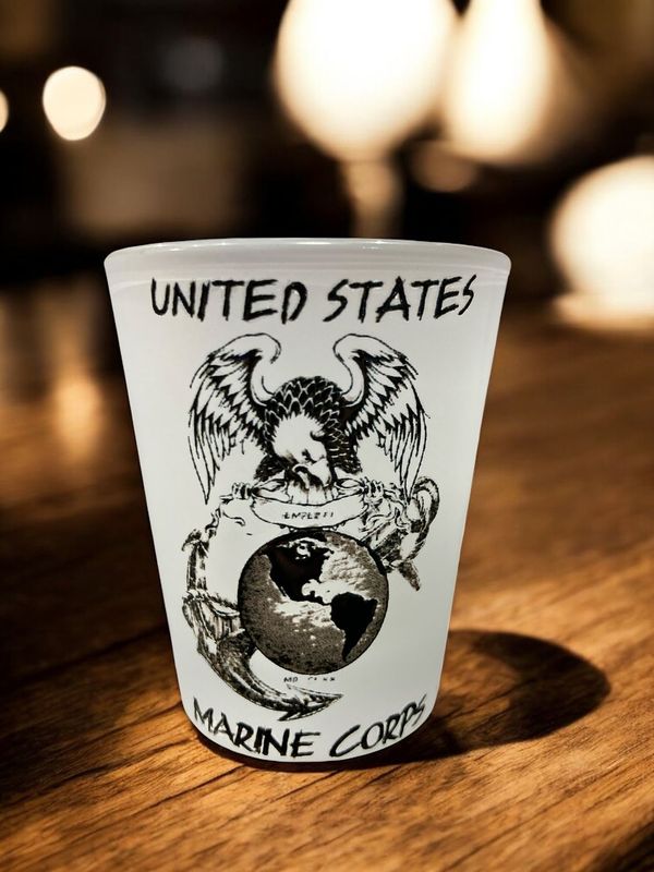 United States Marine Corps Frosted Shot Glass