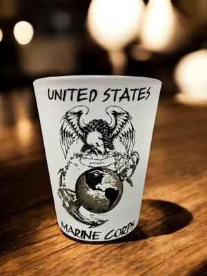 United States Marine Corps Frosted Shot Glass