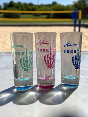 Kindly Fuck Off Tall Color Bottom Shot Glass UVDTF