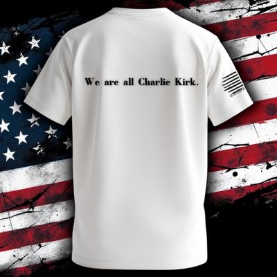 Charlie Kirk Freedom  Charlie Kirk Freedom "we are all" S/S White