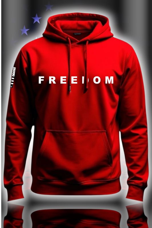 Charlie Kirk Freedom Hoodie (Red) Charlie Kirk Freedom Hoodie (Red)
