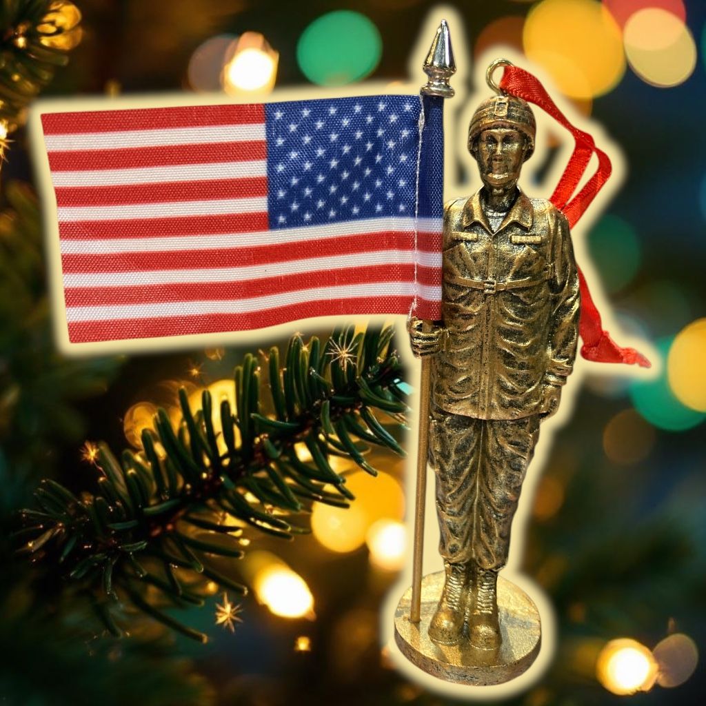 Soldier w/ Flag Ornament Soldier w/ Flag Ornament