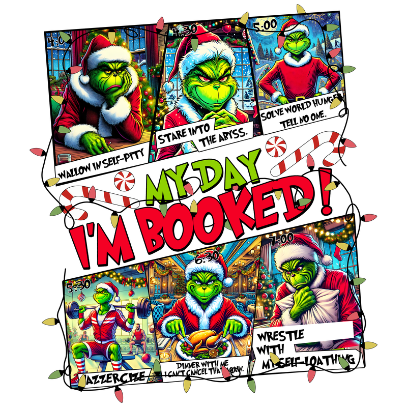 Grinch I,m Booked Grey Hoodie