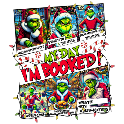 Grinch I,m Booked Grey Hoodie