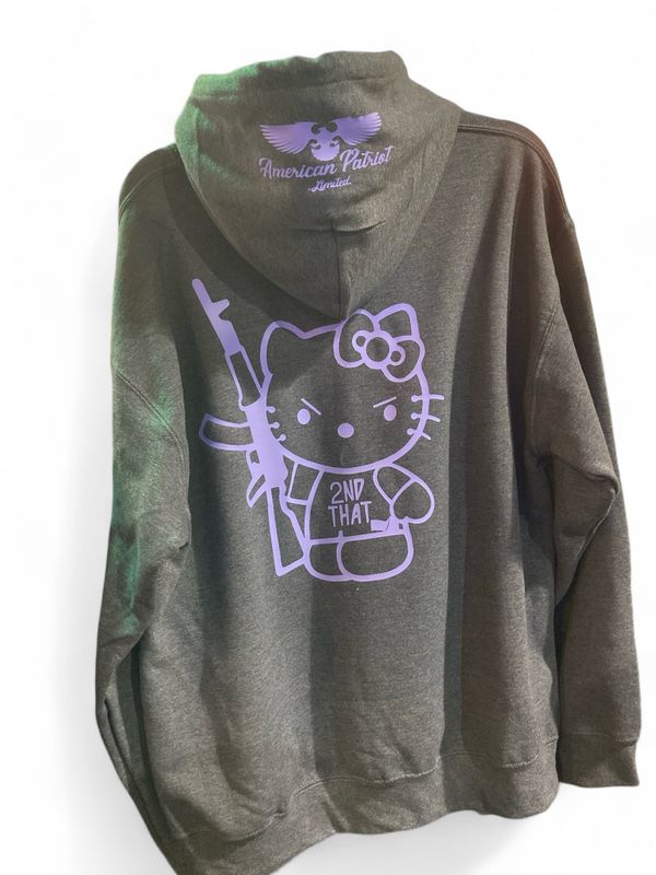 2ND Amendment Kitty Hoodie 2 Tone Grey/Black