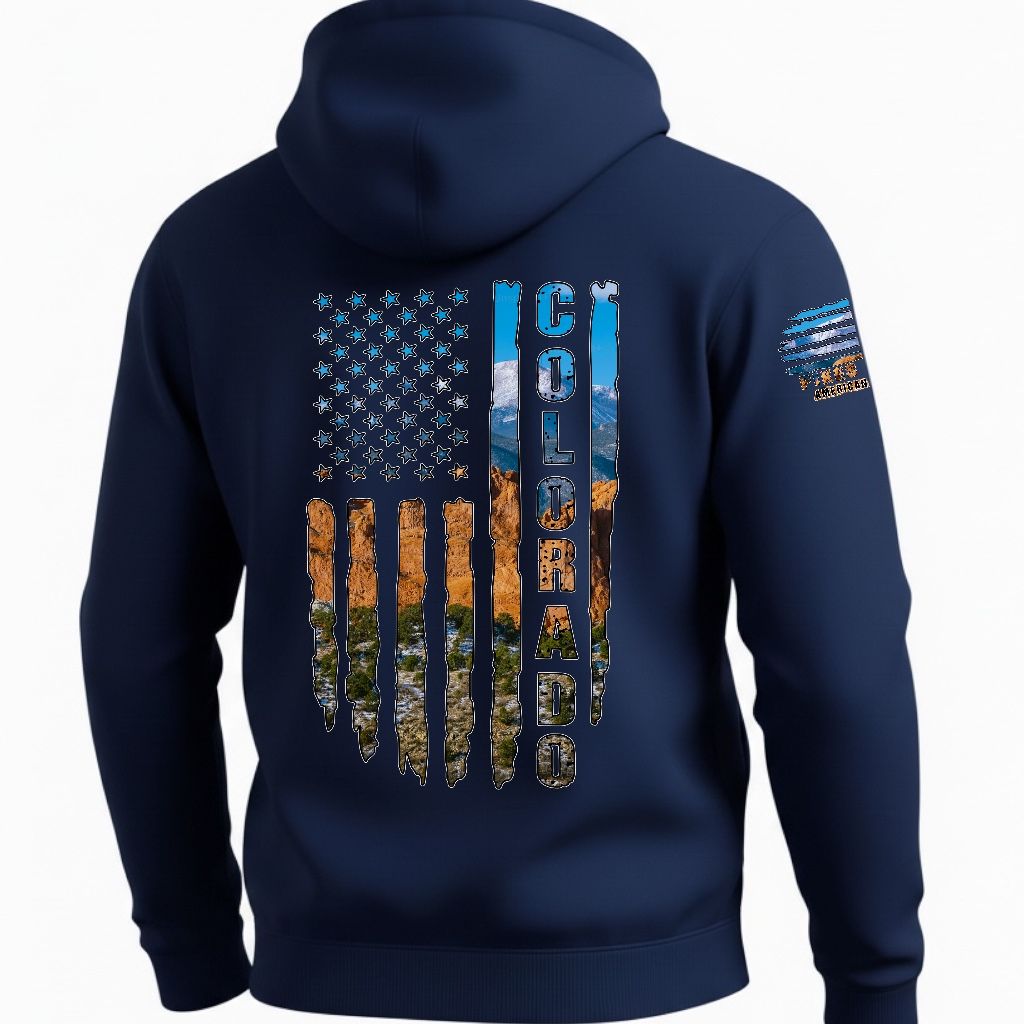 Pikes Peak CO Hoodie (Navy Blue)