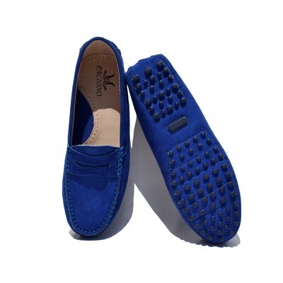 Mocassins Daim Bleu