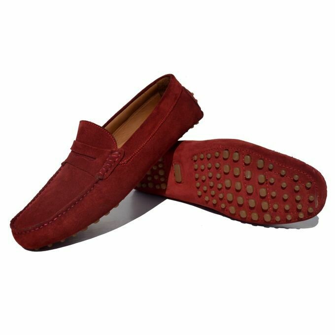 Mocassin Daim Bordeau