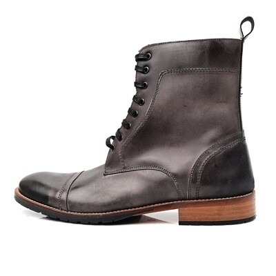 Bottes a lacet et fermeture eclair Gris