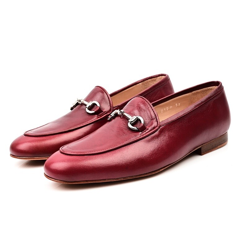 Mocassin classique en cuir vega bordeau