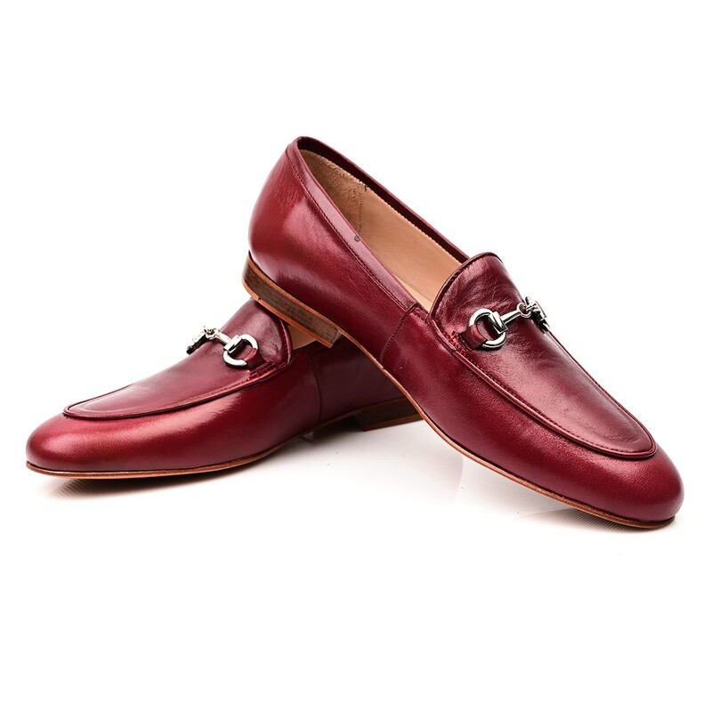 Mocassin classique en cuir vega bordeau