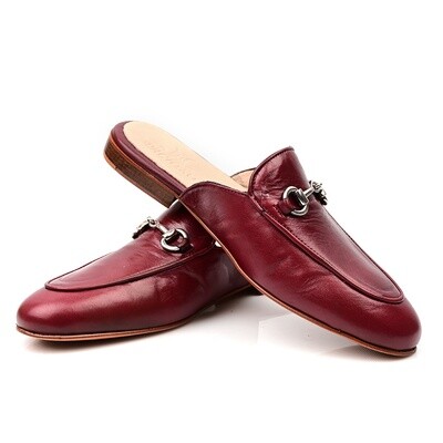 Mule Cuir Bordeau