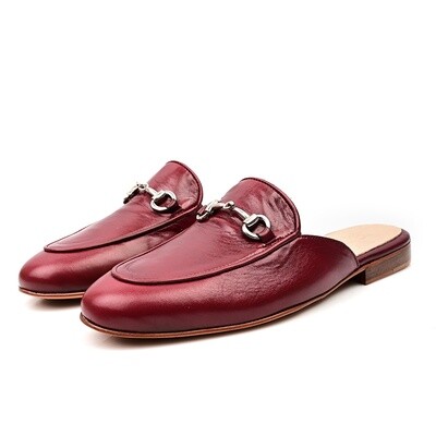 Mule Cuir Bordeau