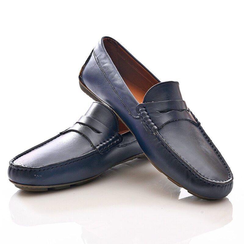 Mocassin Cuir Marine