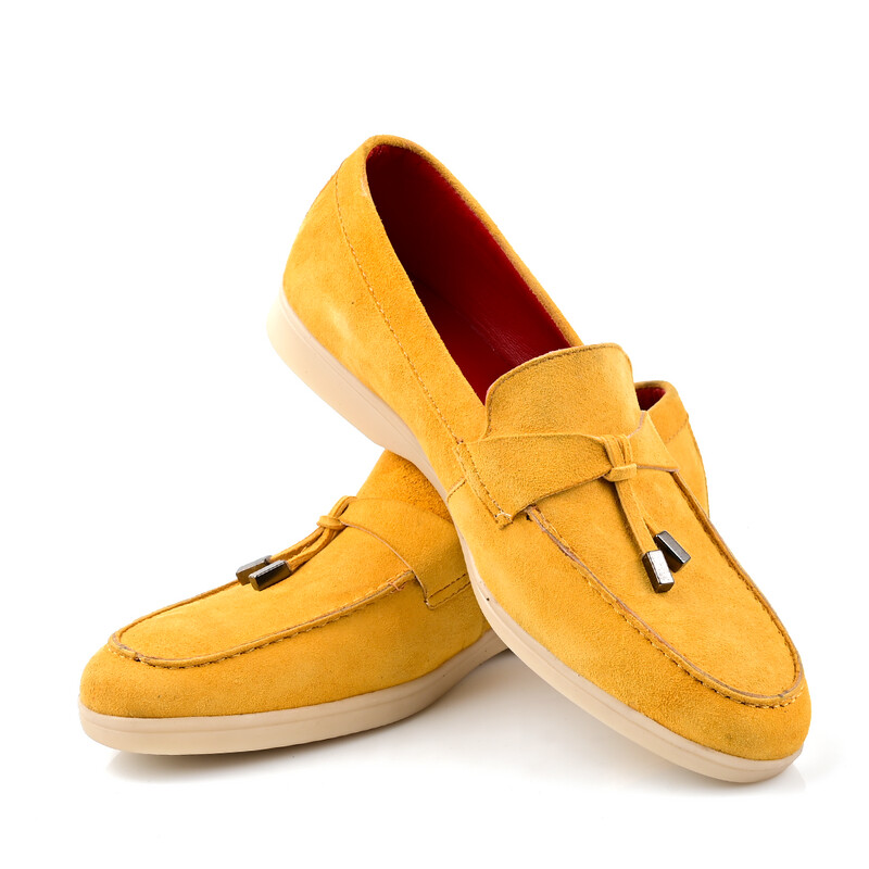 Mocassin plat Daim jaune