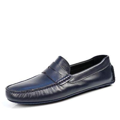 Mocassin Cuir BLEU MARINE