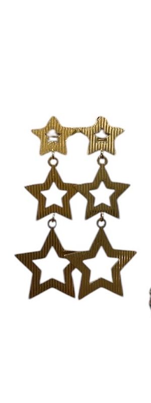 Pendientes acero dorado.