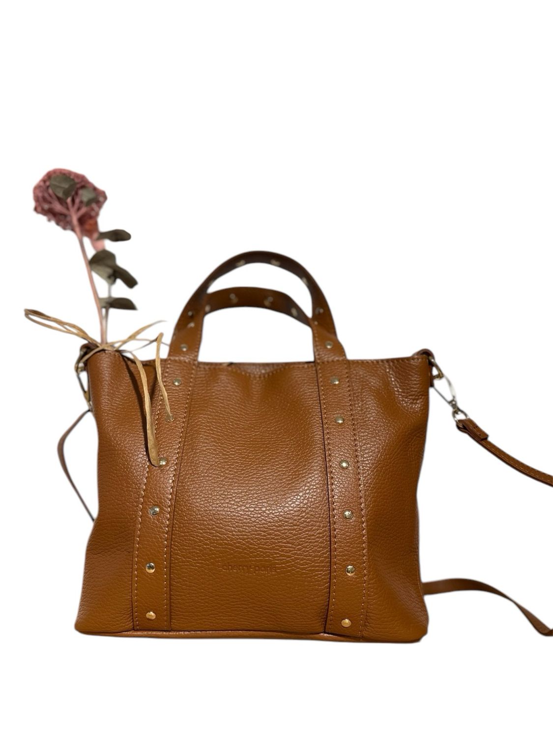 Bolso piel tachuelas