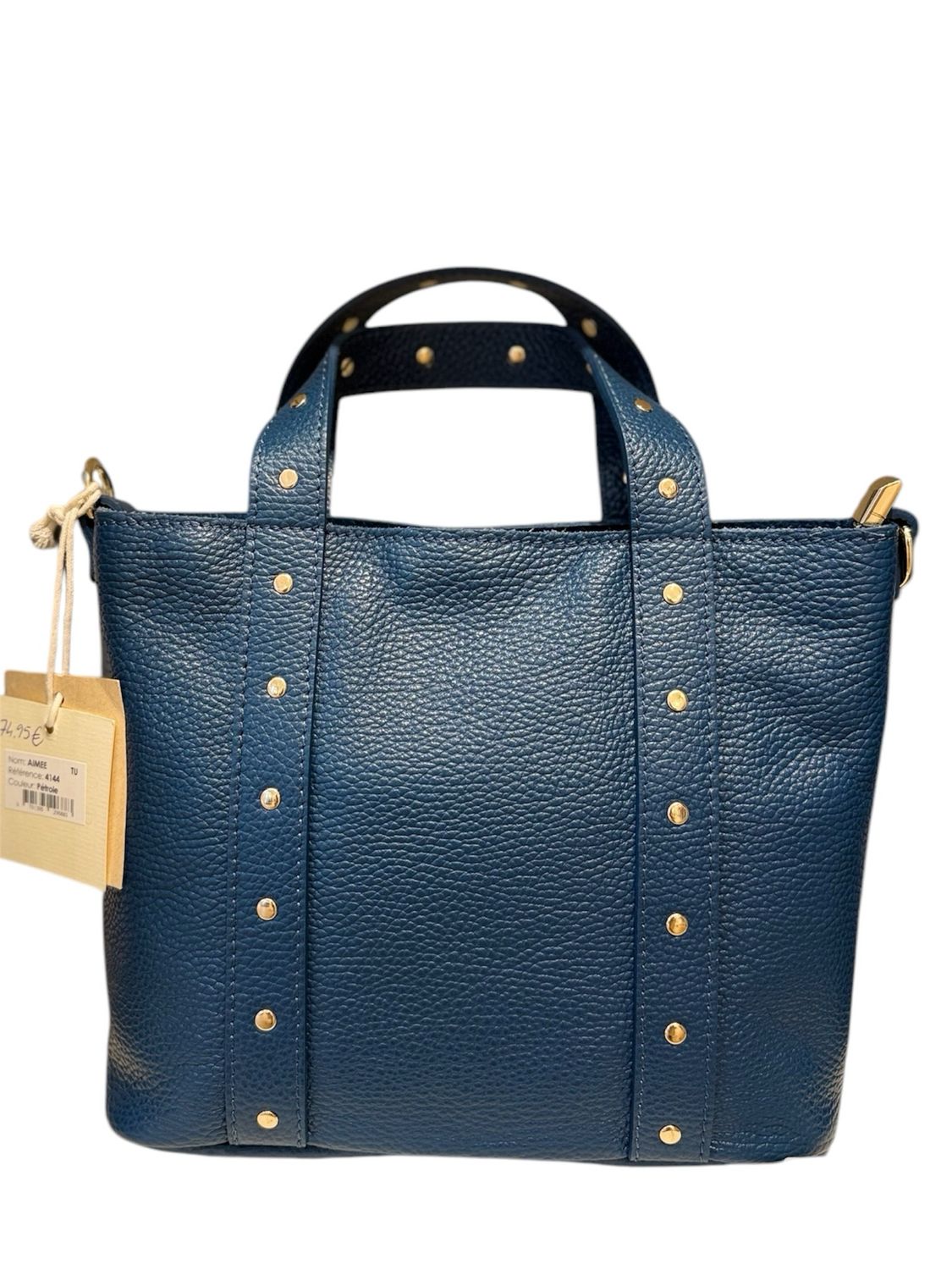 Bolso piel tachuelas