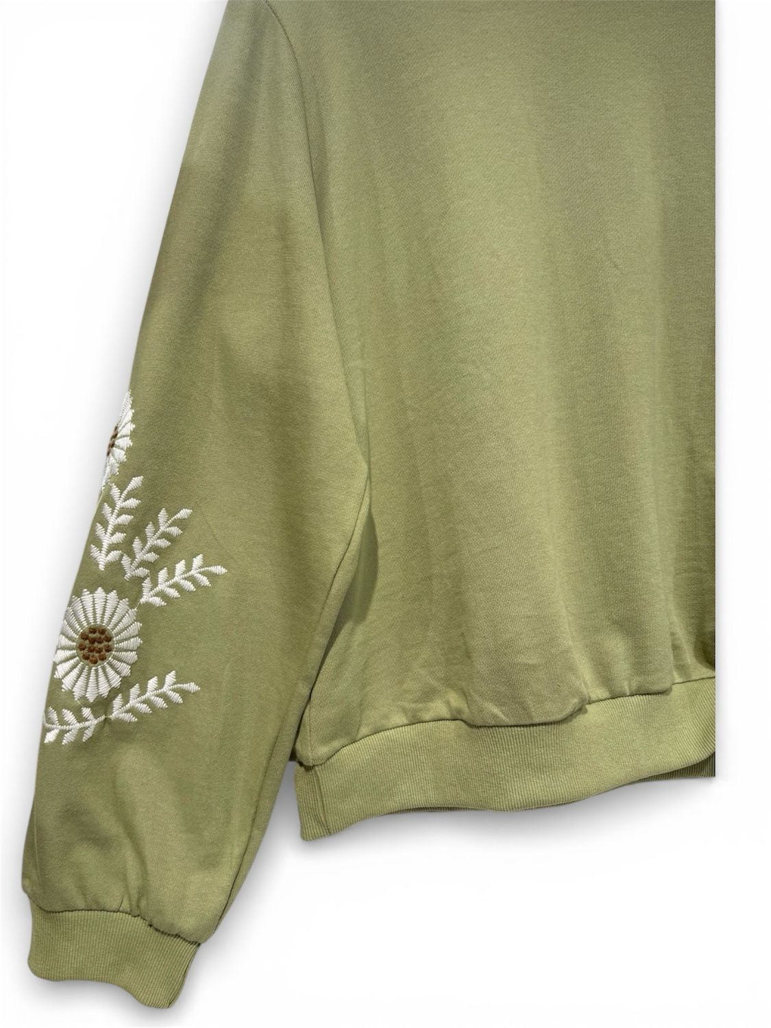 Sudadera bordados pistacho