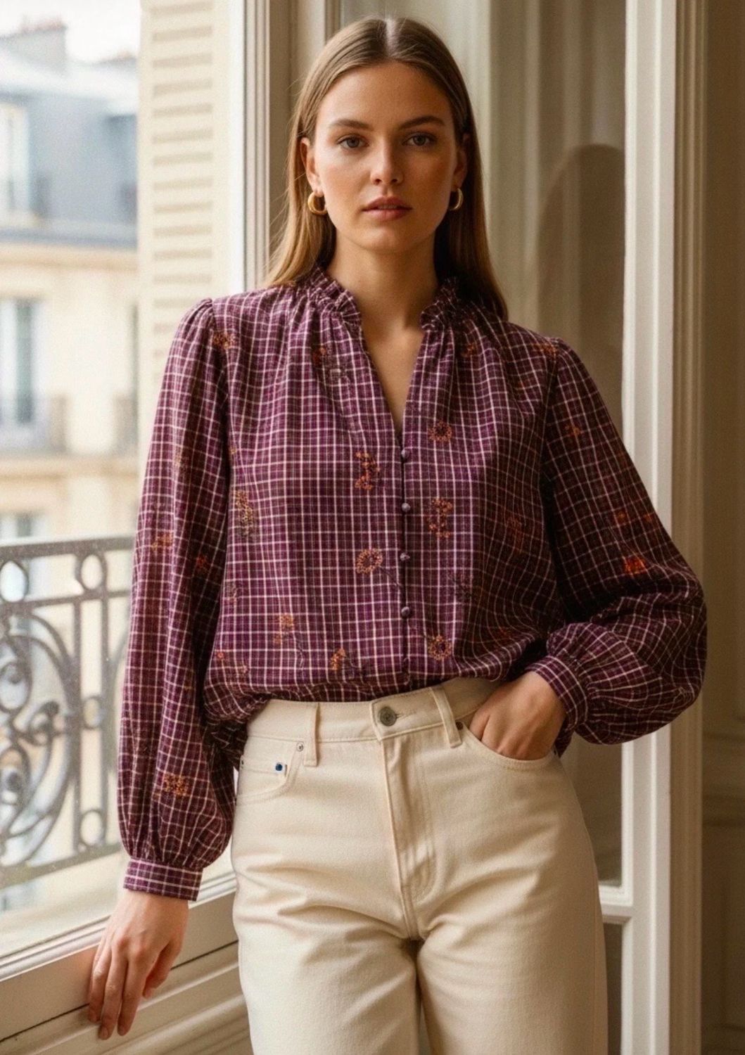 Blusa “Marie” burdeos