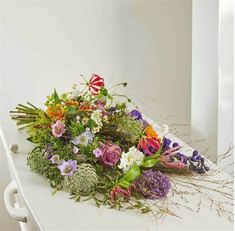 Rouwboeket verbonden