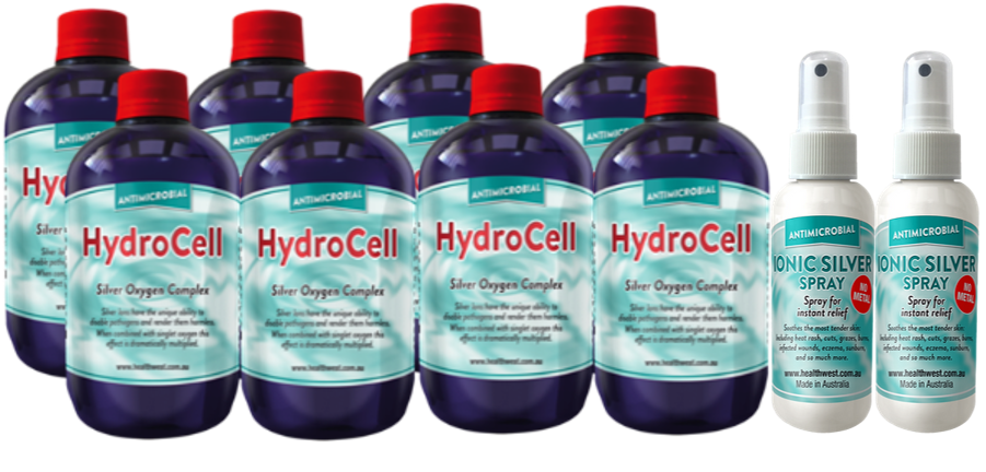 8 x 500ml HydroCell with 2 free Ionic Silver Sprays