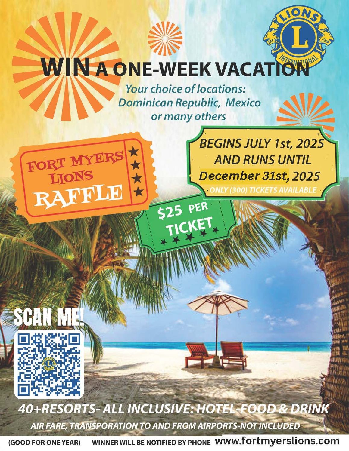 Raffle Ticket Lions Club Vacation Raffle Ticket Lions Club Vacation