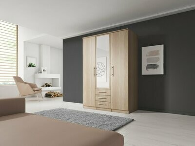 Alex Range 3-Door Wardrobe - Light Oak