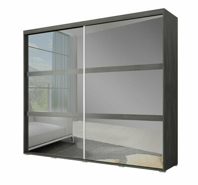 Latte Sliding Door Wardrobe - Grey