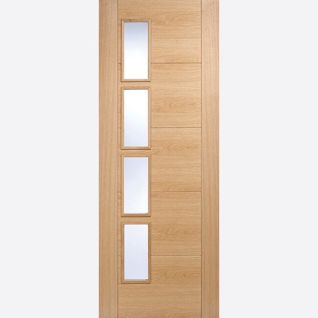 Oak Vancouver Glazed 4L Clear Glass Offset FSC