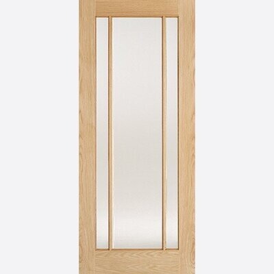 Oak Lincoln Glazed 3L Frosted Glass