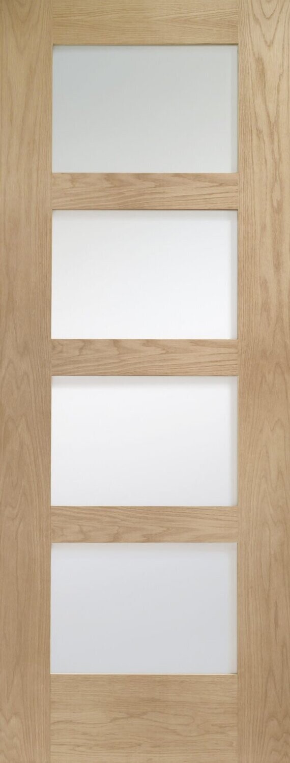 Pre-Finished Shaker 4 Panel Door with Obscure Glass