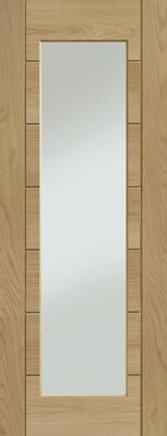 Essential 1 Light Pre-Finished Palermo Internal Oak Door with Clear Glass