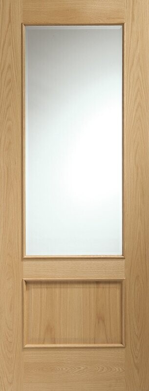 Internal Oak Andria with Clear Bevelled Glass and Raised Mouldings