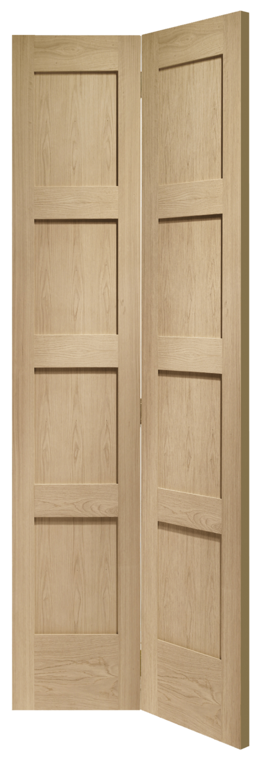 Internal Oak Shaker 4 Panel Bi-Fold Door