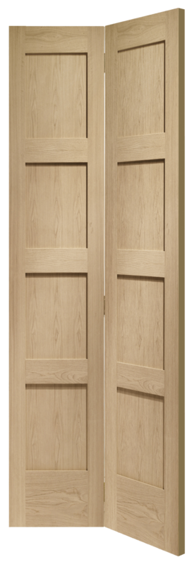 Internal Oak Shaker 4 Panel Bi-Fold Door