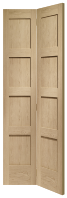 Internal Oak Shaker 4 Panel Bi-Fold Door